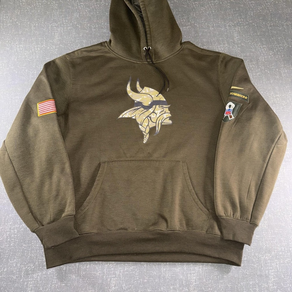 Minnesota Vikings Hoodie Sweatshirt Mens 2XL Green NFL Football Nike Salute